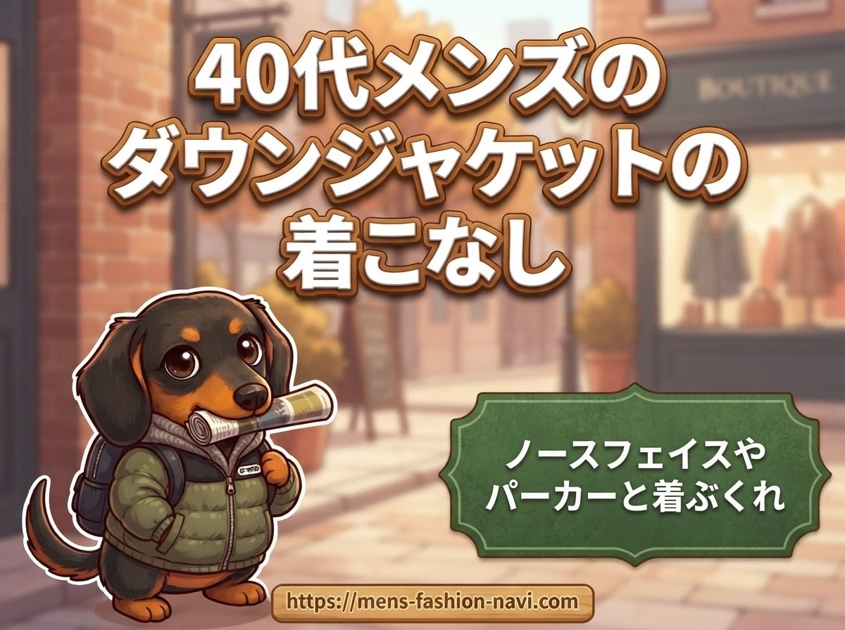 【40代メンズのダウンジャケットの着こなし】ノースフェイスやパーカーと着ぶくれ