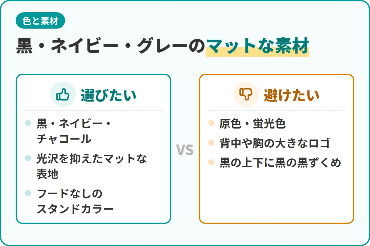 黒・ネイビー・グレーのマットな素材
