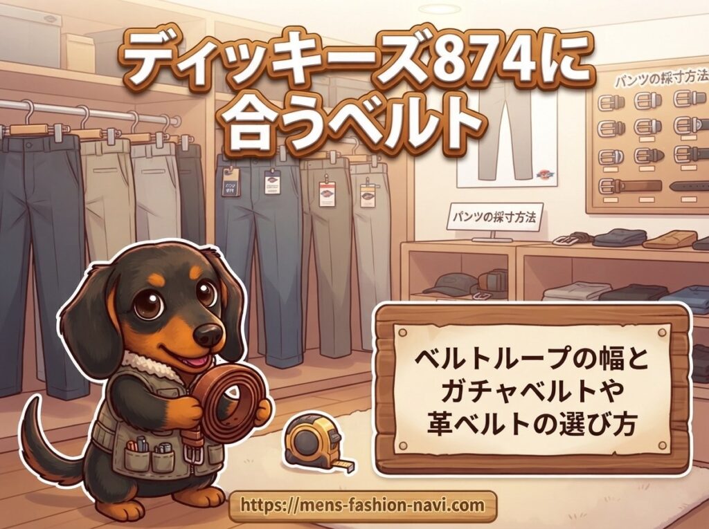 【ディッキーズ874に合うベルト】ベルトループの幅とガチャベルトや革ベルトの選び方