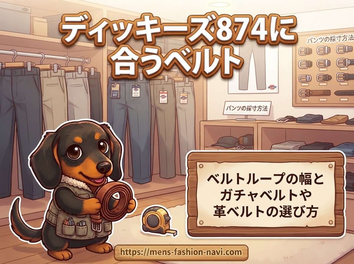 【ディッキーズ874に合うベルト】ベルトループの幅とガチャベルトや革ベルトの選び方