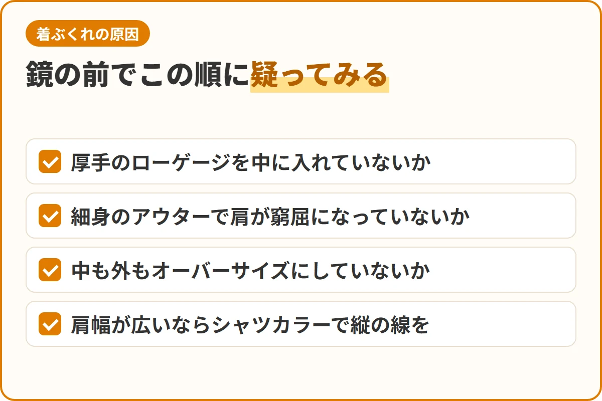 鏡の前でこの順に疑ってみる