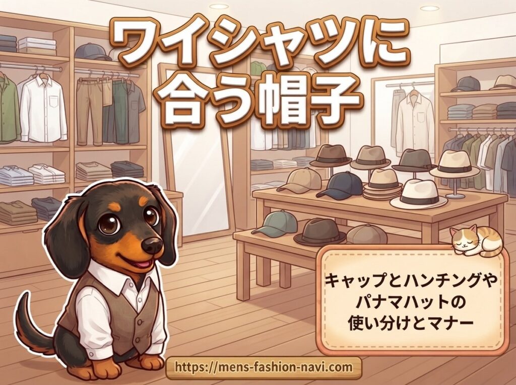 【ワイシャツに合う帽子】キャップとハンチングやパナマハットの使い分けとマナー
