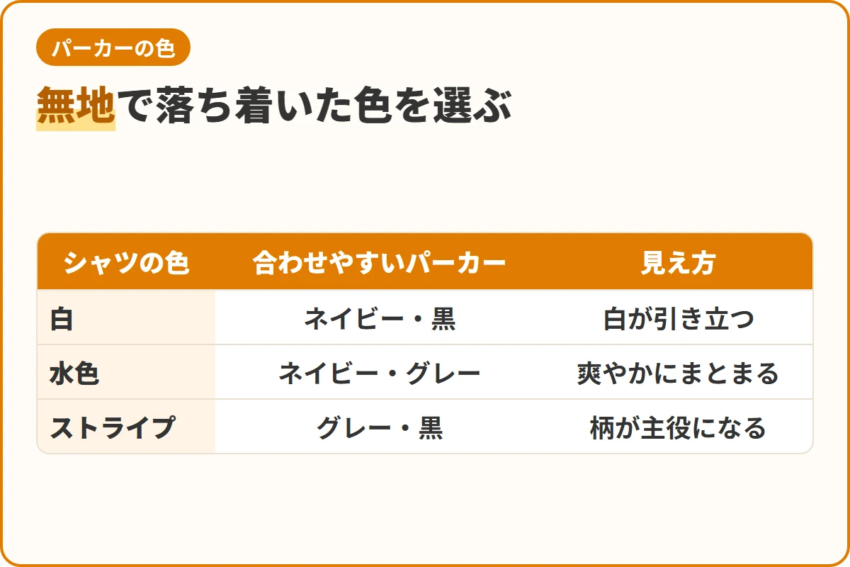 無地で落ち着いた色を選ぶ