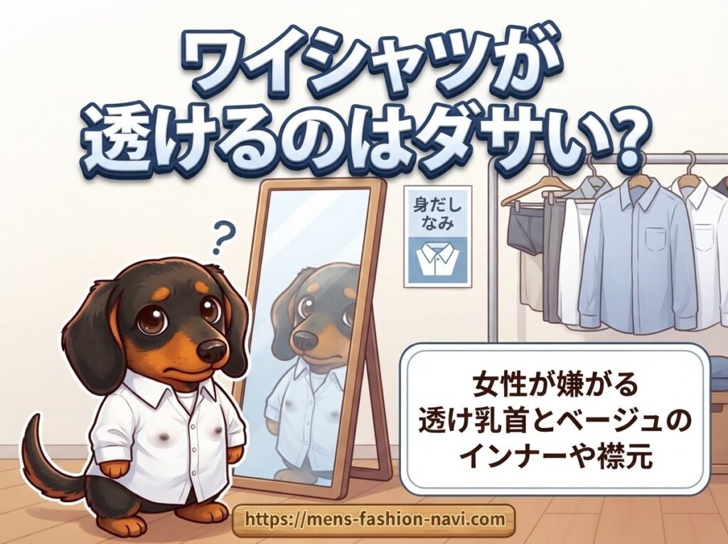【ワイシャツが透けるのはダサい？】女性が嫌がる透け乳首とベージュのインナーや襟元